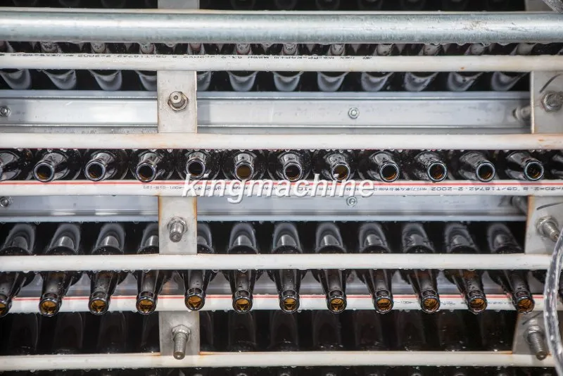 in-Line Bottle Washing Machine Inside and out.