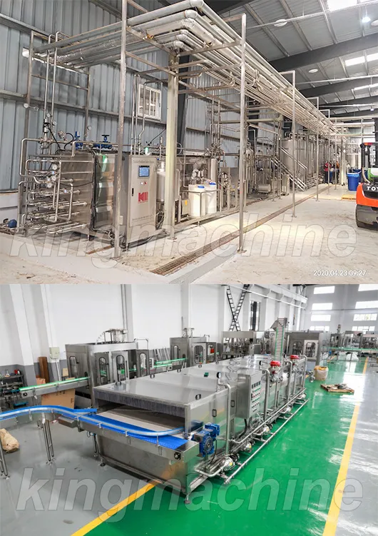 6000bph Liquid Juices Drinks Includes Small Fruit Particles Hot Filling Bottling Line