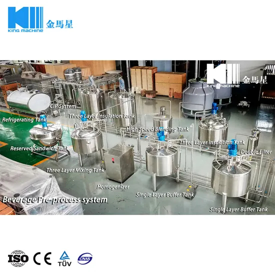 Tunkey Project Automatic Ultra Clean Coffee Milk Drinks Beverage Processing Dairy Mixing Plant Machine Equipments